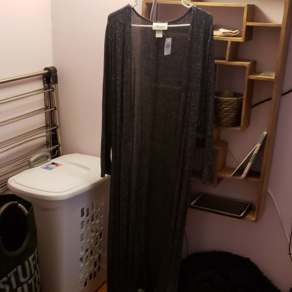 Extra Long Dark Gray Cardigan